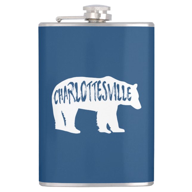 Charlottesville Virginia Bear Flask (Front)