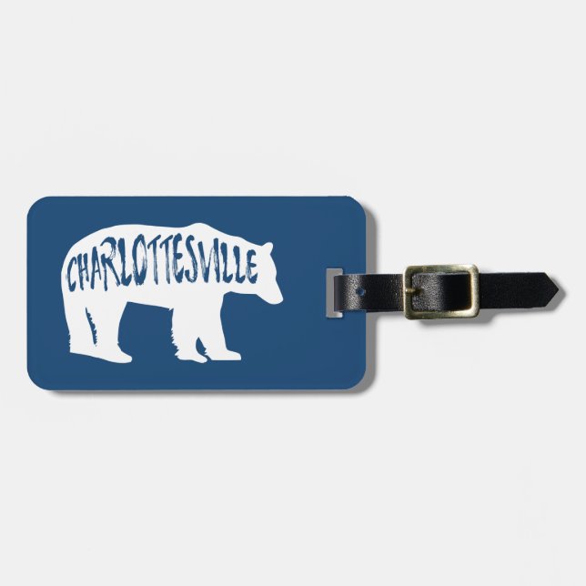 Charlottesville Virginia Bear Luggage Tag (Front Horizontal)