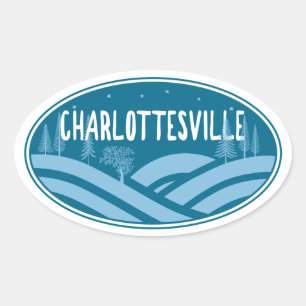 Charlottesville Virginia Outdoors Oval Sticker