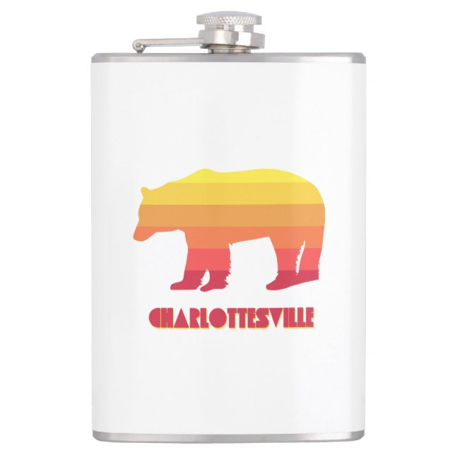 Charlottesville Virginia Rainbow Bear Flask (Front)