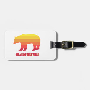 Charlottesville Virginia Rainbow Bear Luggage Tag