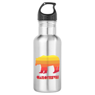 Charlottesville Virginia Rainbow Bear Stainless Steel Water Bottle