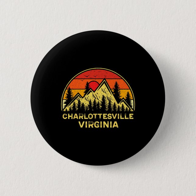 Charlottesville Virginia Va Mountains Hiking Souve Button (Front)