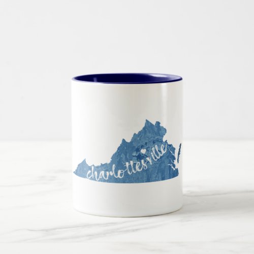 Charlottesville Virginia Wood Plaque Two_Tone Coffee Mug