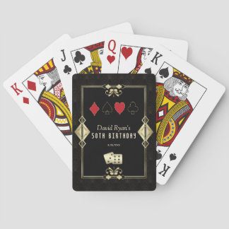 Charm Art Deco Vegas Casino Royale 50th Birthday Poker Cards