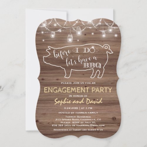 Charm Before I DOS Old Barn Engagement Party Invitation