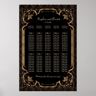Charm Black Great Gatsby Art Deco Seating Chart