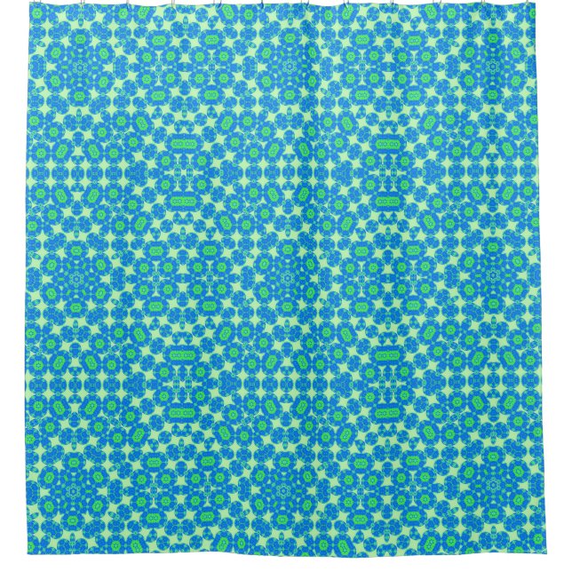 Charm Blue Green M-L Shower Curtain (Front)