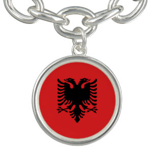 Charm bracelet with Flag of Albania