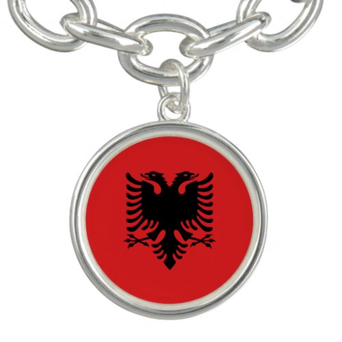 Charm bracelet with Flag of Albania