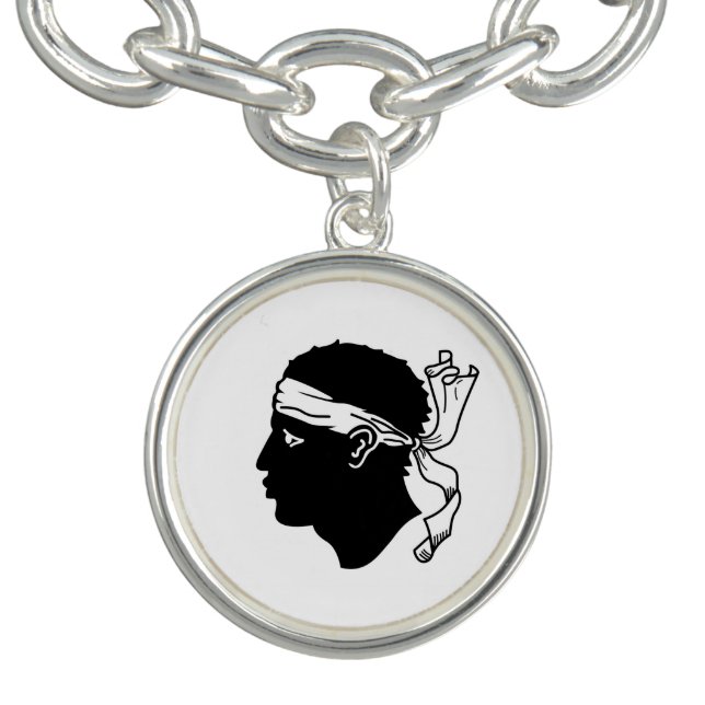 Charm bracelet with Flag of Corsica (Design)