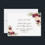 Charm Burgundy Red Marsala Floral Save The Date<br><div class="desc">Charming,  Burgundy,  Red,  Marsala Floral card design. It features gorgeous Burgundy,  red marsala watercolour flowers and fonts,  all on a white background. Use Customize tool to add your info. For matching items,  please,  visit my Burgundy Red Marsala Floral Collection.</div>