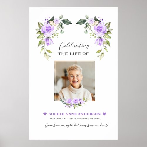 Charm Celebration Of Life Photo Funeral Memorial Poster