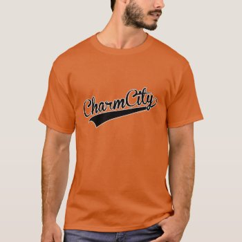 Charm City (baltimore) Baseball Script - Black T-shirt by SmokyKitten at Zazzle