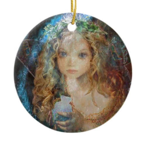 Charm - Fairy Angel with Fairy Dust Blessings Ceramic Ornament