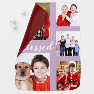 Charm Family Photo Collage Holiday Baby Blanket