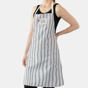 Charm French Farmhouse Blue and white Striped Apron
