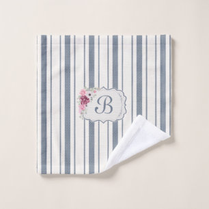 Charm French Farmhouse Blue and white Striped Bath Towel Set