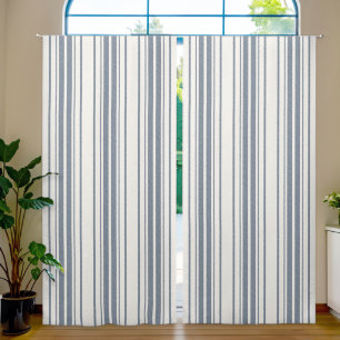 Charm French Farmhouse Blue and white Striped Blackout Curtains