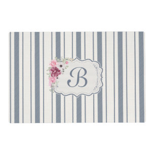 Charm French Farmhouse Blue and white Striped Placemat