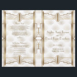 Charm Gold Great Gatsby Art Deco Wedding  Program<br><div class="desc">Charming,  White Gold Great Gatsby Art Deco 1920s Wedding
Unique and romantic design featuring Roaring 20s Great Gatsby vintage faux gold ornamental style on a faux gold delicate pattern background. Use Customize tool to add your info. For matching items,  please,  visit my Charm White Gold Great Gatsby Collection.</div>