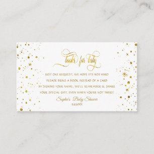 Charm Gold Starry Night Baby Shower Book For Baby Enclosure Card