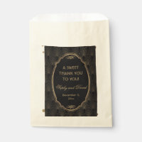 Charm Great Gatsby 20s Art Deco THANK YOU Wedding Favor Bag