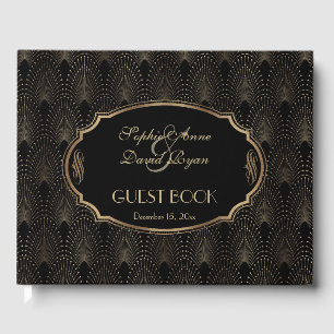Charm Great Gatsby 20s Art Deco Wedding Guest Book