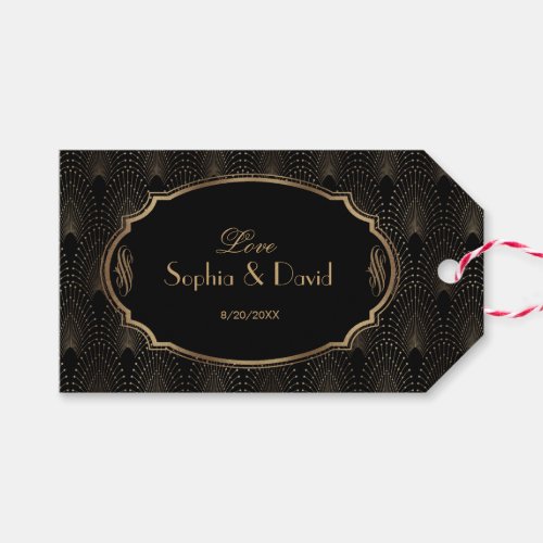 Charm Great Gatsby Vintage 1920s Art Deco Wedding Gift Tags