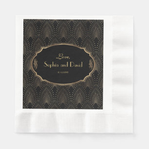 Charm Great Gatsby Vintage 1920s Art Deco Wedding Napkins