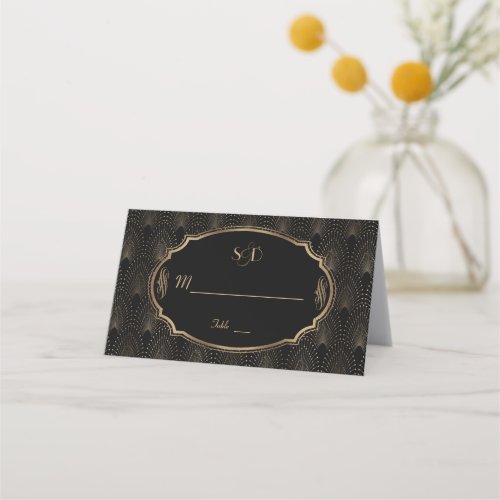 Charm Great Gatsby Vintage 1920s Art Deco Wedding Place Card