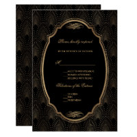 Charm Great Gatsby Vintage Art Deco Wedding RSVP Card