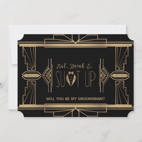 Charm Great Gatsby WILL YOU BE MY GROOMSMAN Invitation