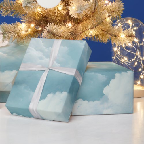 Charm in Cloudy Skies Wrapping Paper