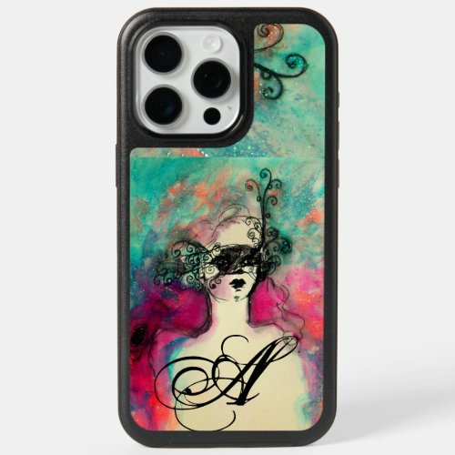 CHARM Lady With Mask Monogram Pink Teal Green iPhone 15 Pro Max Case