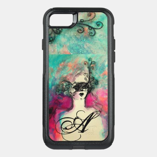 CHARM Lady With Mask Monogram Pink Teal Green OtterBox Commuter iPhone SE87 Case