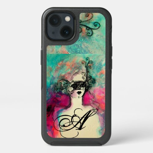 CHARM Lady With Mask Monogram Pink Teal Green iPhone 13 Case