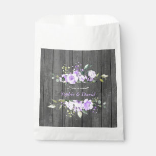 Charm Lavender Floral Barn Wood Wedding Favor Bag