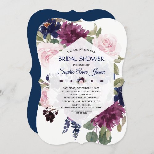 Charm Lavender Purple Floral Bloom Bridal Shower Invitation