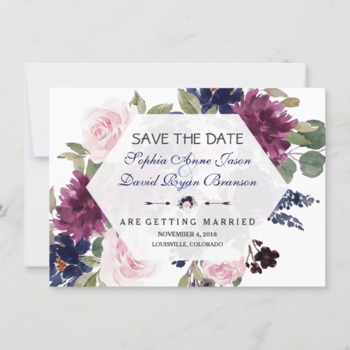 Charm Lavender Purple Floral Bloom Save The Date