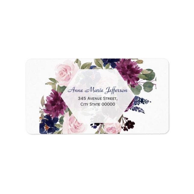 Charm Lavender Purple Floral Bloom Wedding Label (Front)
