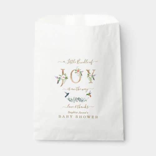 Charm Little Bundle Of Joy Hummingbird Baby Shower Favor Bag