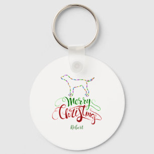 Charm Merry Christmas Light Bulbs Dog Monogram Tod Keychain