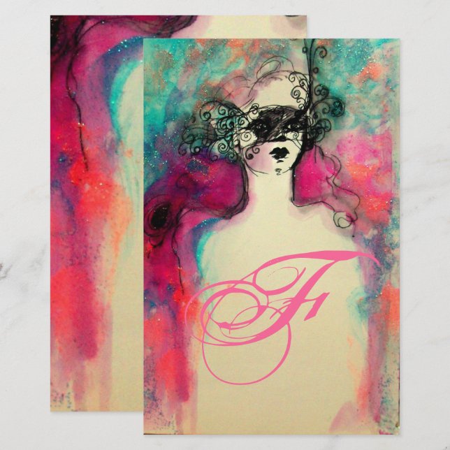 CHARM MONOGRAM BEAUTY FASHION  STATIONERY (Front/Back)