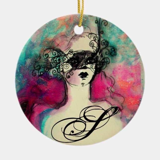 CHARM MONOGRAM CERAMIC ORNAMENT (Front)