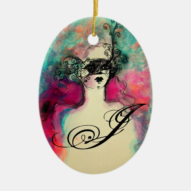 CHARM MONOGRAM CERAMIC ORNAMENT (Front)