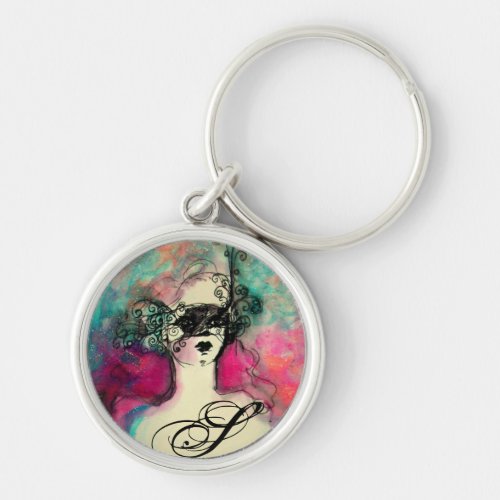 CHARM MONOGRAM  Mysterious Beauty with Mask Keychain