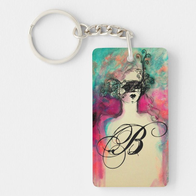 CHARM MONOGRAM / Mysterious Beauty with Mask Keychain (Front)