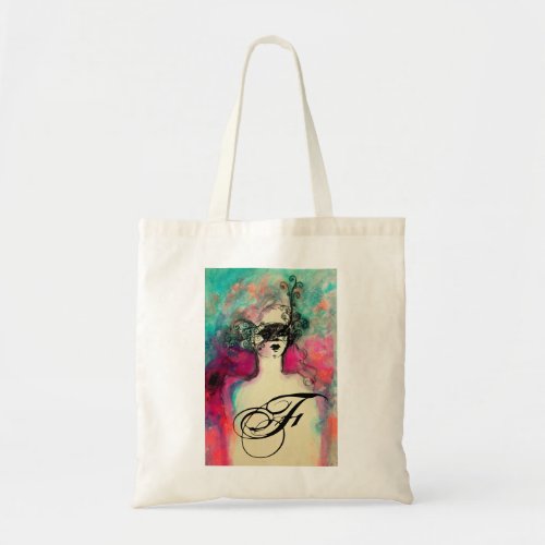 CHARM MONOGRAM  Mysterious Beauty with Mask Tote Bag