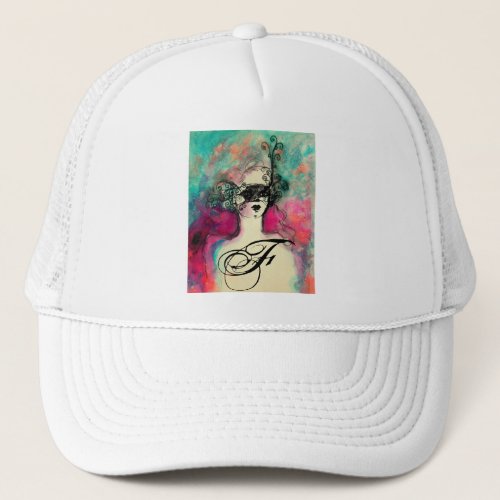 CHARM MONOGRAM  Mysterious Beauty with Mask Trucker Hat